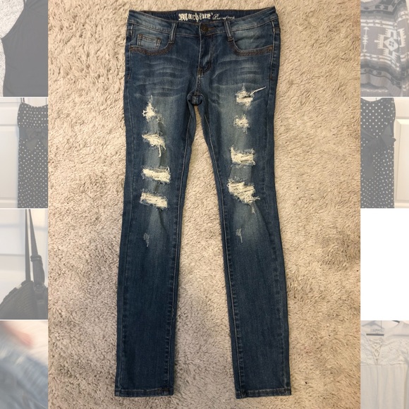 Machine Medium Wash Ripped Jeans - Picture 1 of 1